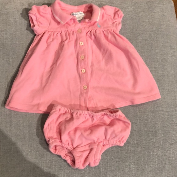 Pretty in Pink Ralph Lauren 3 MO dress with matching bloomers - Picture 1 of 6